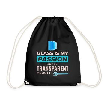 Verglaser Fenster Glasbeschlag Monteur Glasarbeiten - Turnbeutel - Schwarz - Vorne