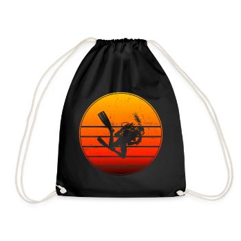 Scuba Diver Scuba Tauchen Diving Scuba Taucher - Drawstring Bag - black - Front