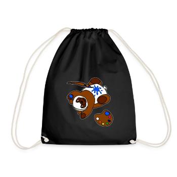 Ours Jouant Avec De La Peinture Et Du Pinceau Artiste Kid - Sac de sport léger - noir - Devant