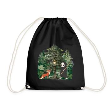 Waldbewohner Sensenmann Fantasy Halloween Tod - Turnbeutel - Schwarz - Vorne
