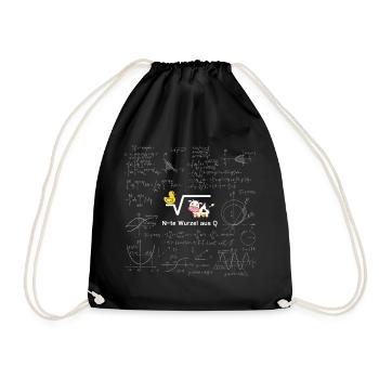 N-te Wurzel aus Q Mathe Mathematiker - Turnbeutel - Schwarz - Vorne