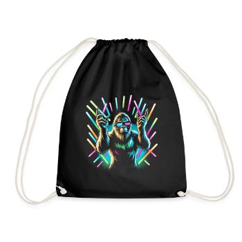 Raver Bigfoot - Drawstring Bag - black - Front