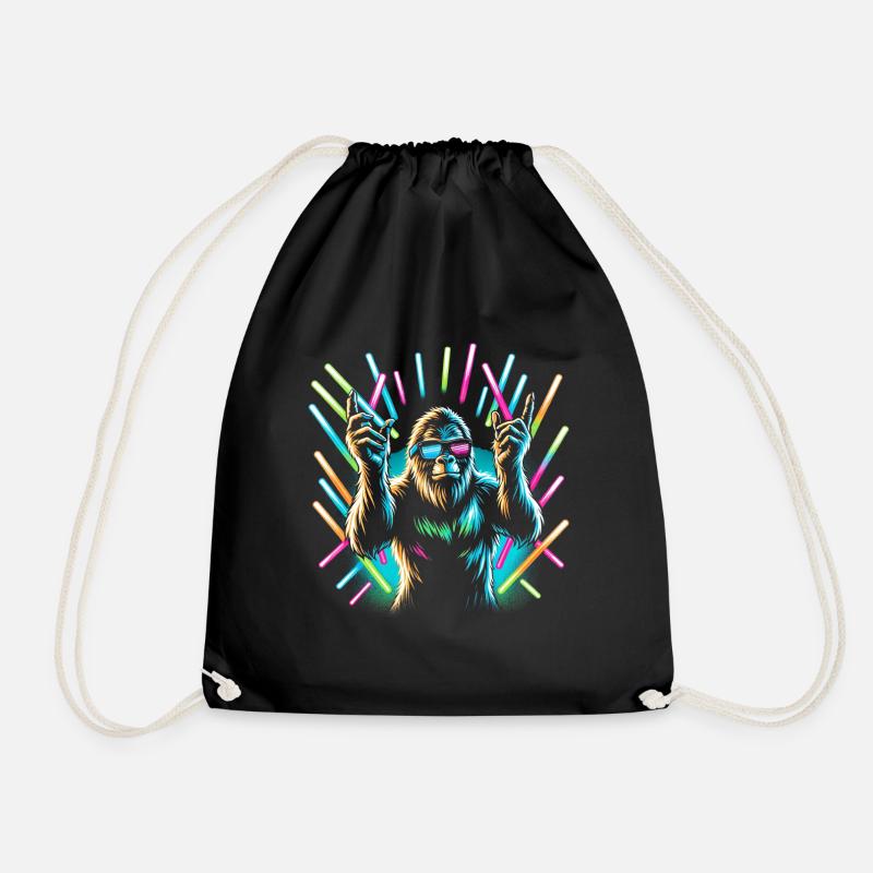 Raver Bigfoot - Drawstring Bag - black
