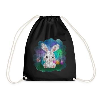 Easter Bunny Cute - Drawstring Bag - black - Front