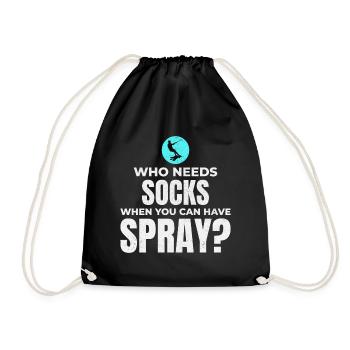 Barefoot Water Skiing Extreme Sports Barefooting - Drawstring Bag - black - Front