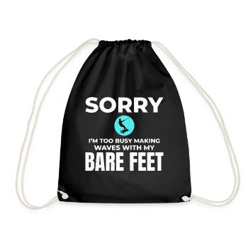 Barefoot Water Skiing Extreme Sports Barefooting - Drawstring Bag - black - Front