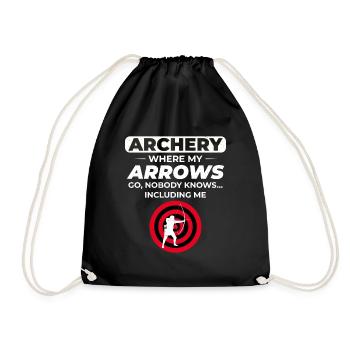 Tir à l’arc Cibles Archer Bullseye Tir Sport - Sac de sport léger - noir - Devant