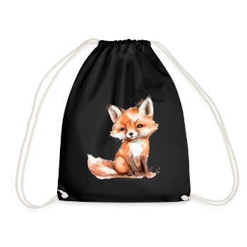 Babyfuchs, süßer kleiner Fuchs - Turnbeutel - Schwarz - Vorne