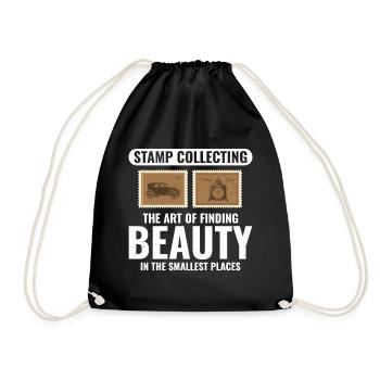 Stamp Collector Collecting Hobby Philatelist - Drawstring Bag - black - Front