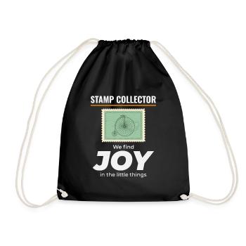 Stamp Collector Collecting Hobby Philatelist - Drawstring Bag - black - Front