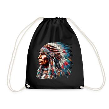 Amérindien Peau rouge d’Amérique - Sac de sport léger - noir - Devant
