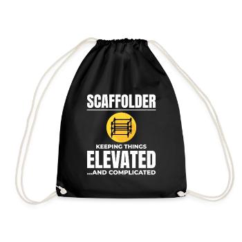 Scaffolder Scaffold Builder Scaffolding Platform - Drawstring Bag - black - Front