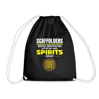 Scaffolder Scaffold Builder Scaffolding Platform - Drawstring Bag - black - Front