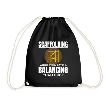Scaffolder Scaffold Builder Scaffolding Platform - Drawstring Bag - black - Front