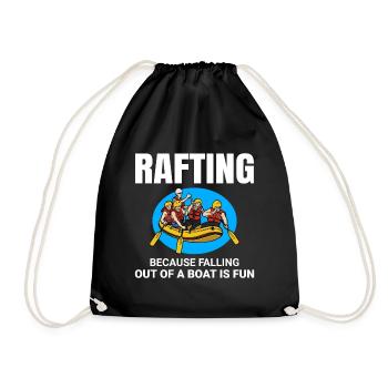 Rafting Team Raft Wildwasser Rafter Paddel Lustig - Turnbeutel - Schwarz - Vorne