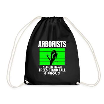 Arborist Tree Surgeon Climber Climbing Trimmer - Drawstring Bag - black - Front