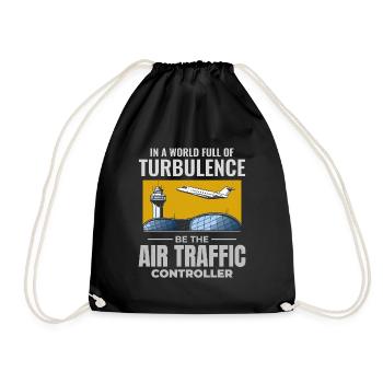 Fluglotse ATC Aviation Humor Flugzeug - Turnbeutel - Schwarz - Vorne