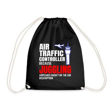 Fluglotse ATC Aviation Humor Flugzeug - Turnbeutel - Schwarz - Vorne