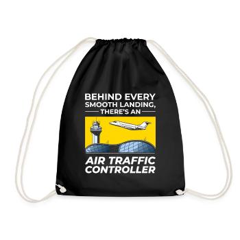 Air Traffic Controller ATC Aviation Humor Flight - Drawstring Bag - black - Front