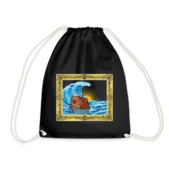 Sea Guinea Pig Guinea Pig Seafarer Child - Drawstring Bag - black - Front