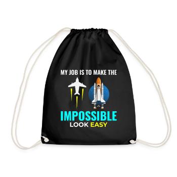 Aerospace Engineer Astronautical Rocket Scientist - Drawstring Bag - black - Front