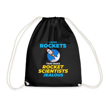Aerospace Engineer Astronautical Rocket Scientist - Drawstring Bag - black - Front