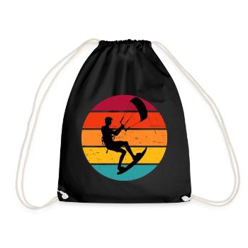 Kitesurf Kitesurfer Kiten Women Kitesurfing - Drawstring Bag - black - Front