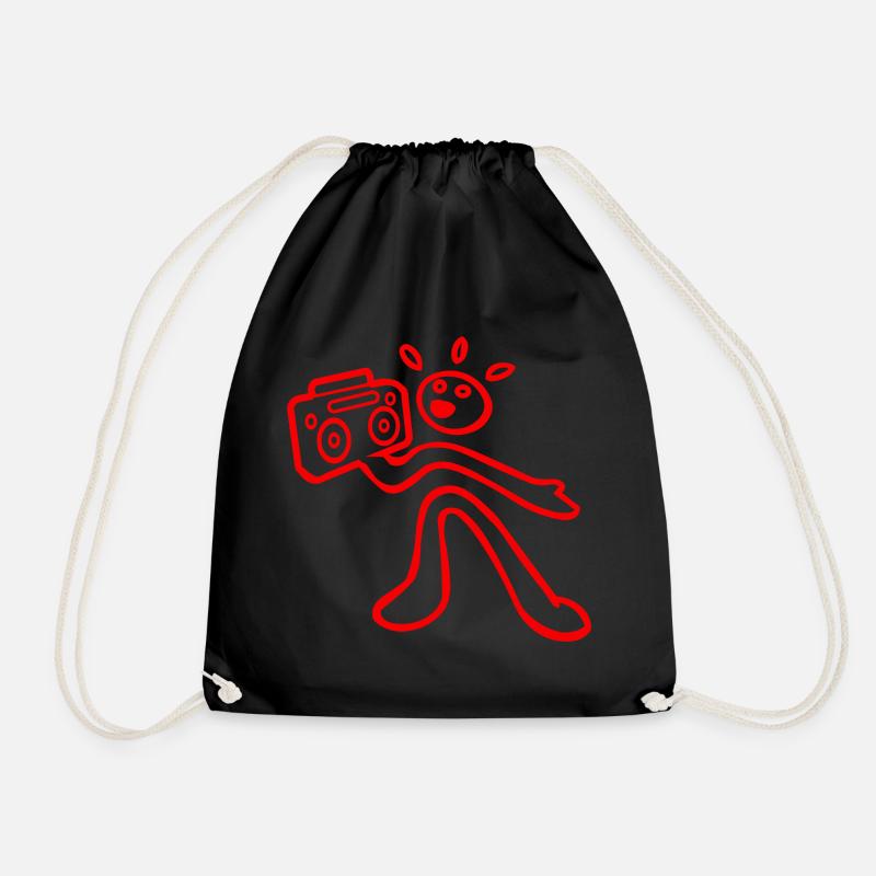 gheto blaster - Drawstring Bag - black