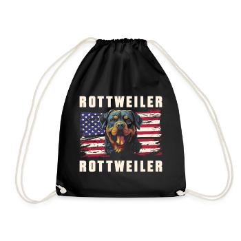 Rottweiler Hund Haustier Welpe - Turnbeutel - Schwarz - Vorne