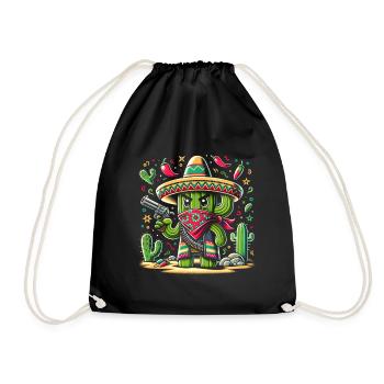 Cactus Bandido - Drawstring Bag - black - Front