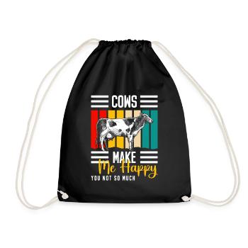 Cow Farmer - Drawstring Bag - black - Front