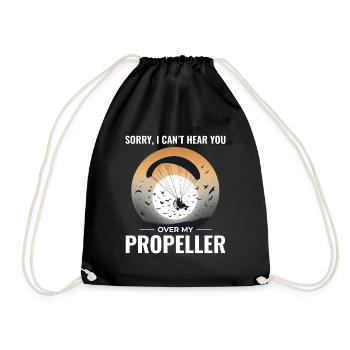 Paramotor Pilot Paramotoring Powered Paraglider - Drawstring Bag - black - Front
