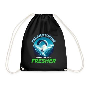 Paramotor Pilot Paramotoring Powered Paraglider - Drawstring Bag - black - Front