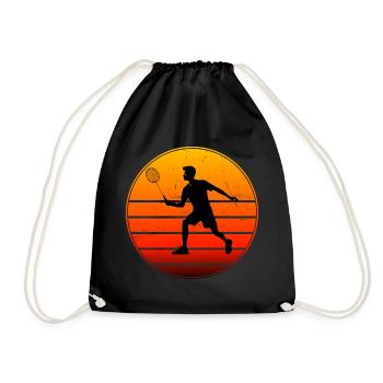 Squash Damen Federball Badminton Badmintonspieler - Turnbeutel - Schwarz - Vorne