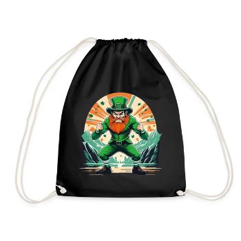 Lutin Trèfle de la Saint-Patrick - Sac de sport léger - noir - Devant