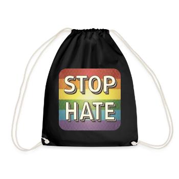 LGBTQ Stop Hate - Turnbeutel - Schwarz - Vorne