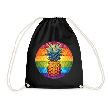 LGBTQ Ananas - Turnbeutel - Schwarz - Vorne