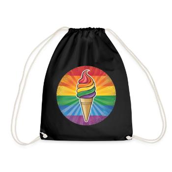 LGBTQ Ice Cream Eis - Turnbeutel - Schwarz - Vorne