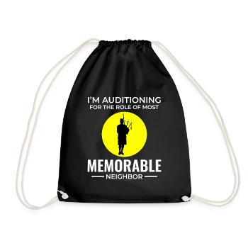 Bagpipe Player Instrument Scottish Scotland Music - Drawstring Bag - black - Front