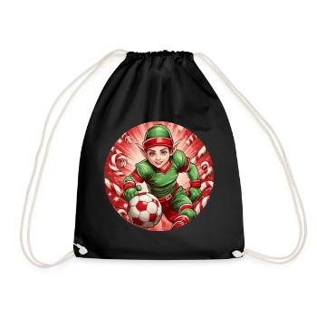 Noël elfe football football - Sac de sport léger - noir - Devant