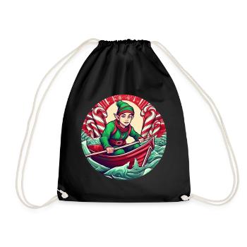 Aviron de lutin de Noël - Sac de sport léger - noir - Devant