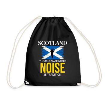 Bagpipe Player Instrument Scottish Scotland Flag - Drawstring Bag - black - Front