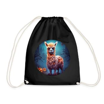 Gruseliges Halloween-partykostüm Zombie-lama - Drawstring Bag - black - Front