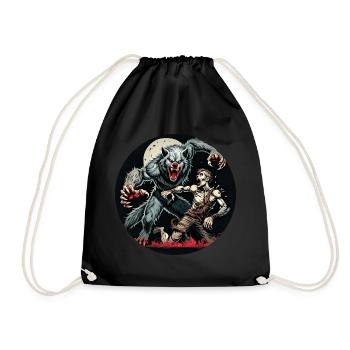 Gruseliges Halloween-partykostüm Werwolf Und - Drawstring Bag - black - Front