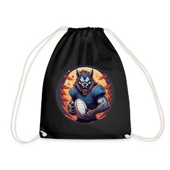 Gruseliges Halloween-partykostüm Werwolf Rugby - Drawstring Bag - black - Front