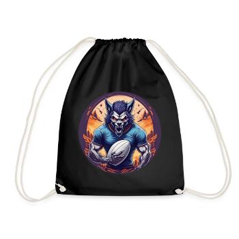 Gruseliges Halloween-partykostüm Werwolf Rugby - Sac de sport léger - noir - Devant