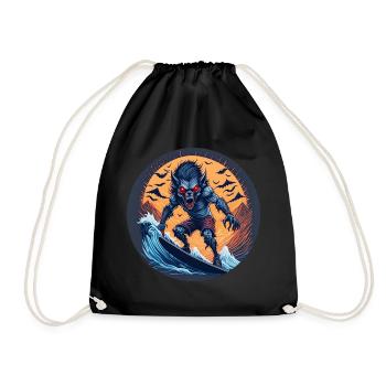 Creepy Halloween party costume werewolf at the - Drawstring Bag - black - Front