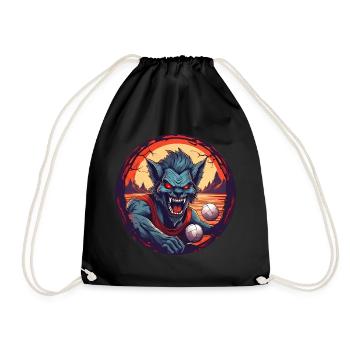 Creepy Halloween Party Costume Werewolf - Drawstring Bag - black - Front