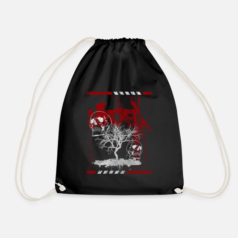 Style Farbe Rot Skull - Turnbeutel - Schwarz