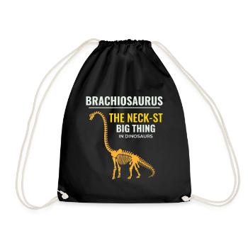 Brachiosaurus Dinosaur Dino Fossil Hunting - Drawstring Bag - black - Front